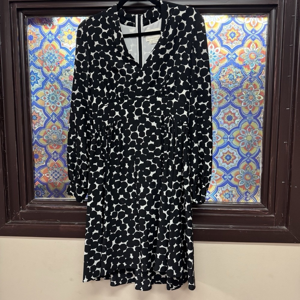 Kate‎ Spade Silk Black Polka Dot Dress Women's Size 6